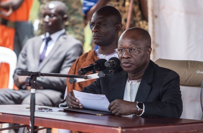 King of Buganda, Ronald Muwenda Mutebi II, launches the Gwanga Mujje: One Million Men campaign in Buvuma Island, Uganda.