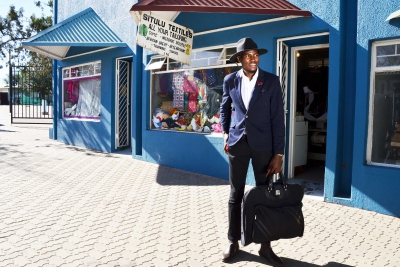 Salem Embashu at the Soweto Market in Windhoek, Namibia.