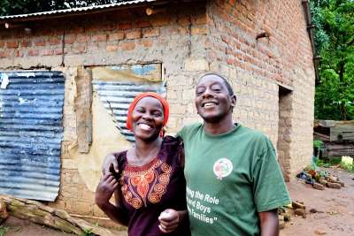 Fred and Mariam Mutyaba at home in Kasenyi Landing Site, Uganda.