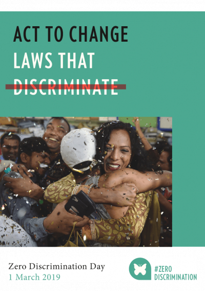 Zero Discrimination Day 2019 - Act to change laws that discriminate